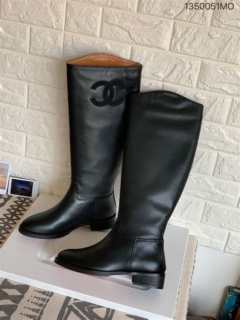 chanel leather biker style boots|knee high chanel boots.